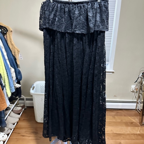 EUC Size 3x Black Lace Strapless Maxi Dress - Picture 8 of 8